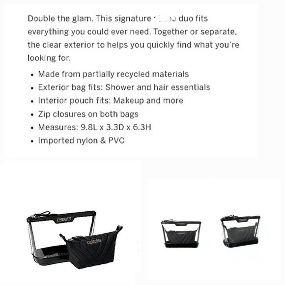 'VICTORIA'S SECRET' COSMETIC BAG'S COMPLETE 3-PIECE TRAVEL SET - Picture 7 of 16